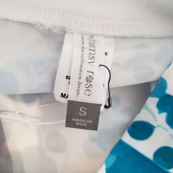 New Reversible Front Back Silky Skirt Whimsy Rose Brenda Pome turqoise, small - Picture 7 of 11